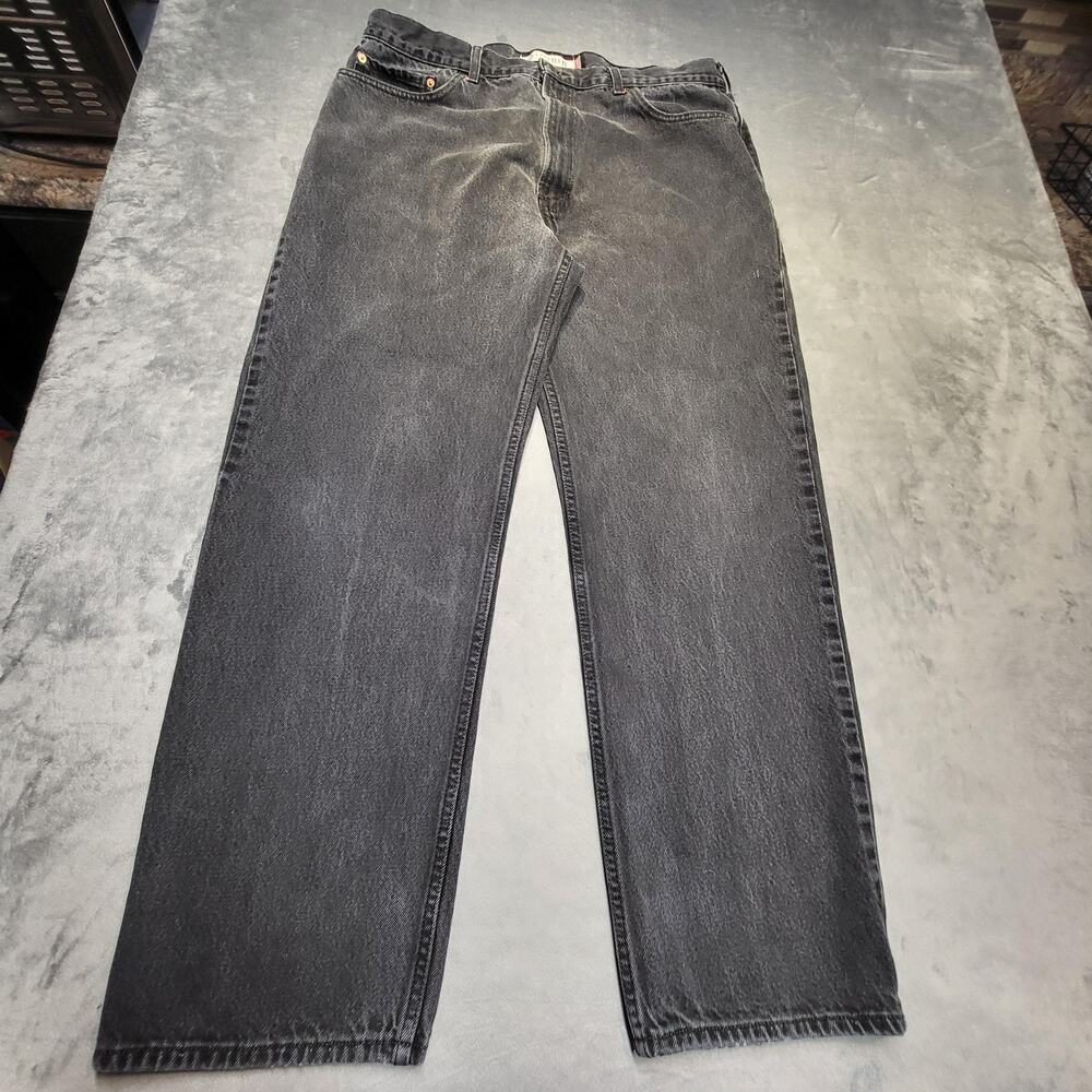 Levi's 550 Jeans Mens 40x32 Black‎ Faded Straight Relaxed Denim Pockets